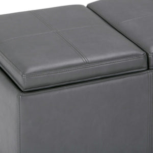 HomeRoots 42" Stylish Dark Brown and Gray Upholstery Storage Ottoman - Versatile Footrest and Hidden Storage Solution 640218