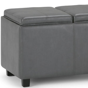 HomeRoots 42" Stylish Dark Brown and Gray Upholstery Storage Ottoman - Versatile Footrest and Hidden Storage Solution 640218