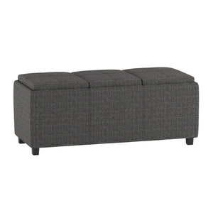 HomeRoots 42" Modern Ebony Upholstery Storage Ottoman - Stylish Seating & Hidden Compartment for Any Room 640219
