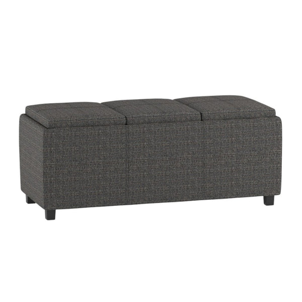 HomeRoots 42" Modern Ebony Upholstery Storage Ottoman - Stylish Seating & Hidden Compartment for Any Room 640219