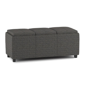 HomeRoots 42" Modern Ebony Upholstery Storage Ottoman - Stylish Seating & Hidden Compartment for Any Room 640219