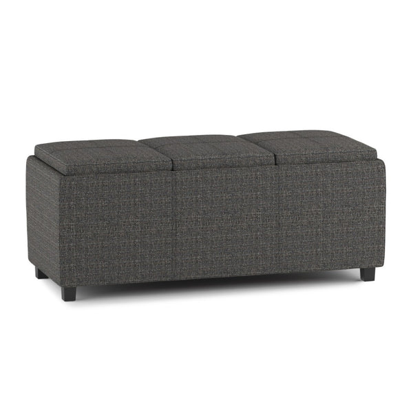 HomeRoots 42" Modern Ebony Upholstery Storage Ottoman - Stylish Seating & Hidden Compartment for Any Room 640219