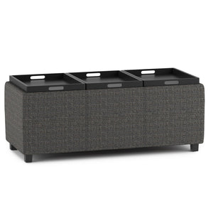 HomeRoots 42" Modern Ebony Upholstery Storage Ottoman - Stylish Seating & Hidden Compartment for Any Room 640219