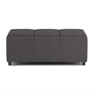 HomeRoots 42" Modern Ebony Upholstery Storage Ottoman - Stylish Seating & Hidden Compartment for Any Room 640219