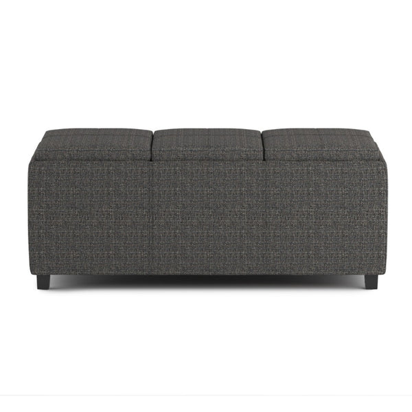 HomeRoots 42" Modern Ebony Upholstery Storage Ottoman - Stylish Seating & Hidden Compartment for Any Room 640219