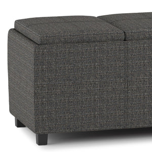 HomeRoots 42" Modern Ebony Upholstery Storage Ottoman - Stylish Seating & Hidden Compartment for Any Room 640219