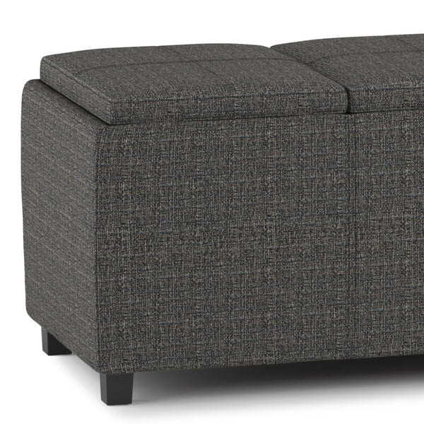 HomeRoots 42" Modern Ebony Upholstery Storage Ottoman - Stylish Seating & Hidden Compartment for Any Room 640219