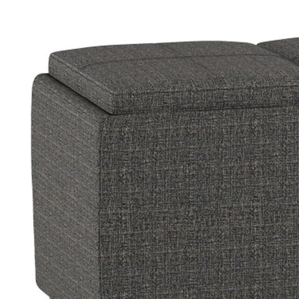 HomeRoots 42" Modern Ebony Upholstery Storage Ottoman - Stylish Seating & Hidden Compartment for Any Room 640219