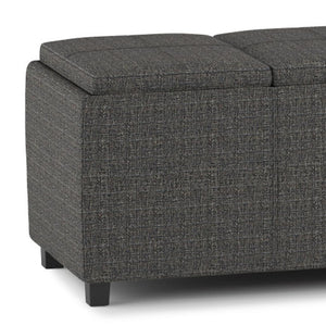 HomeRoots 42" Modern Ebony Upholstery Storage Ottoman - Stylish Seating & Hidden Compartment for Any Room 640219