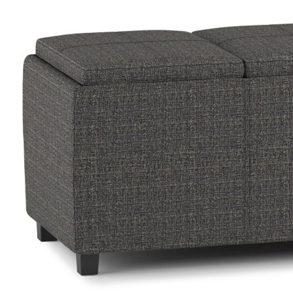 HomeRoots 42" Modern Ebony Upholstery Storage Ottoman - Stylish Seating & Hidden Compartment for Any Room 640219