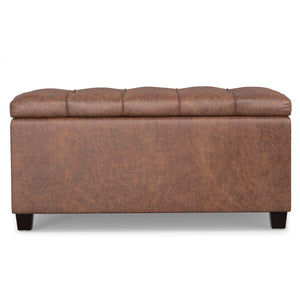 HomeRoots 33" Elegant Espresso and Brown Upholstered Storage Ottoman – Stylish Seating, Hidden Storage & Versatile Design 640222