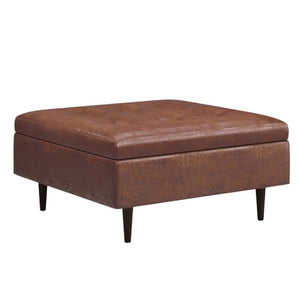 HomeRoots 38" Brown Upholstery Storage Ottoman – Stylish, Versatile Seating & Hidden Storage for Any Room 640223