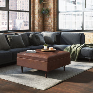 HomeRoots 38" Brown Upholstery Storage Ottoman – Stylish, Versatile Seating & Hidden Storage for Any Room 640223