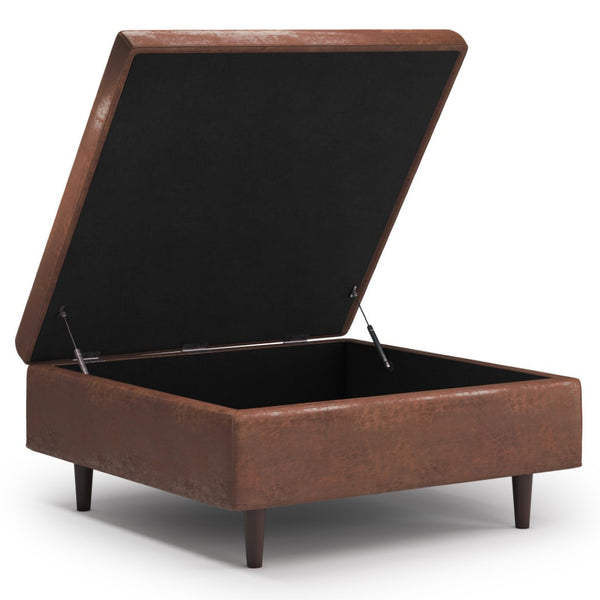 HomeRoots 38" Brown Upholstery Storage Ottoman – Stylish, Versatile Seating & Hidden Storage for Any Room 640223