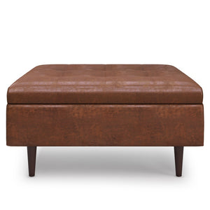 HomeRoots 38" Brown Upholstery Storage Ottoman – Stylish, Versatile Seating & Hidden Storage for Any Room 640223