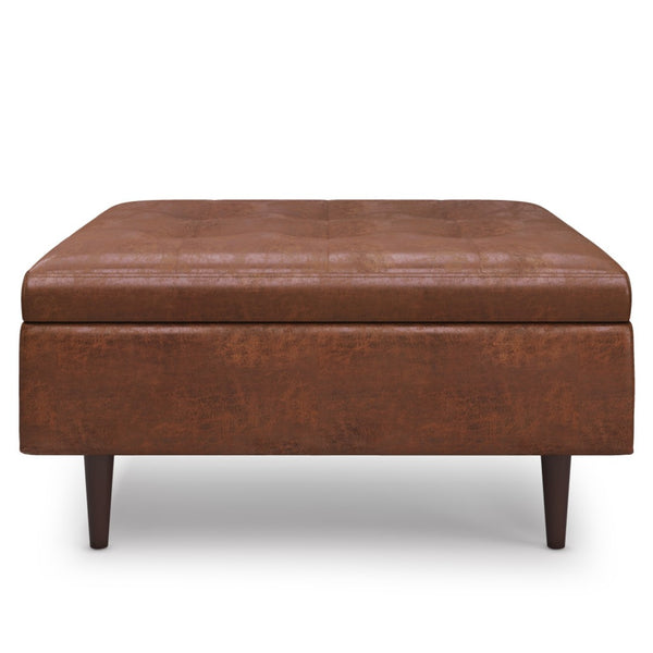 HomeRoots 38" Brown Upholstery Storage Ottoman – Stylish, Versatile Seating & Hidden Storage for Any Room 640223