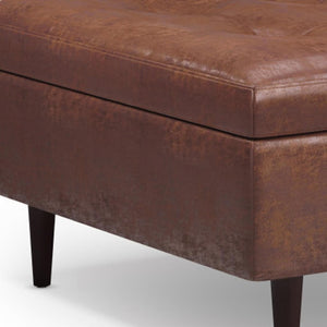 HomeRoots 38" Brown Upholstery Storage Ottoman – Stylish, Versatile Seating & Hidden Storage for Any Room 640223