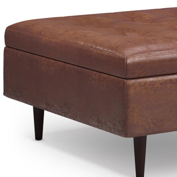 HomeRoots 38" Brown Upholstery Storage Ottoman – Stylish, Versatile Seating & Hidden Storage for Any Room 640223