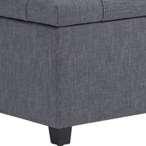 HomeRoots 33" Elegant Slate Gray Upholstery Storage Ottoman with Espresso Legs – Multi-Purpose Seating & Style 640226