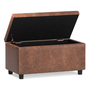 HomeRoots 34" Stylish Brown Upholstered Storage Ottoman - Versatile Seating & Clutter-Free Solution for Any Room 640228