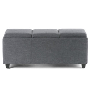 HomeRoots 42" Elegant Dark Brown & Slate Gray Upholstered Storage Ottoman - Multi-Functional Seating Solution 640230