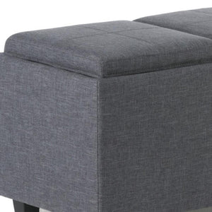 HomeRoots 42" Elegant Dark Brown & Slate Gray Upholstered Storage Ottoman - Multi-Functional Seating Solution 640230