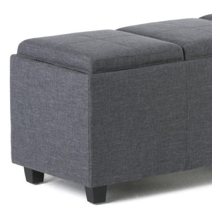 HomeRoots 42" Elegant Dark Brown & Slate Gray Upholstered Storage Ottoman - Multi-Functional Seating Solution 640230