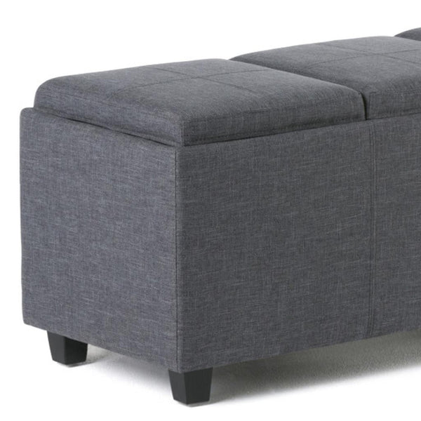HomeRoots 42" Elegant Dark Brown & Slate Gray Upholstered Storage Ottoman - Multi-Functional Seating Solution 640230