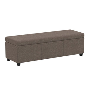 HomeRoots 54" Stylish Dark Brown and Fawn Upholstery Storage Ottoman - Versatile Seating and Hidden Storage Solution 640232