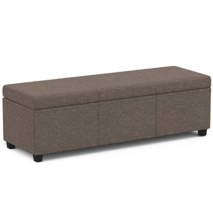HomeRoots 54" Stylish Dark Brown and Fawn Upholstery Storage Ottoman - Versatile Seating and Hidden Storage Solution 640232