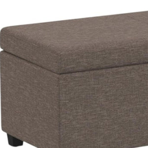 HomeRoots 54" Stylish Dark Brown and Fawn Upholstery Storage Ottoman - Versatile Seating and Hidden Storage Solution 640232
