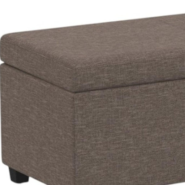HomeRoots 54" Stylish Dark Brown and Fawn Upholstery Storage Ottoman - Versatile Seating and Hidden Storage Solution 640232