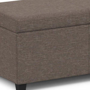 HomeRoots 54" Stylish Dark Brown and Fawn Upholstery Storage Ottoman - Versatile Seating and Hidden Storage Solution 640232