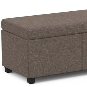 HomeRoots 54" Stylish Dark Brown and Fawn Upholstery Storage Ottoman - Versatile Seating and Hidden Storage Solution 640232