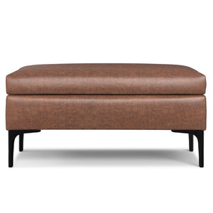 HomeRoots 36" Stylish Black and Brown Upholstery Storage Ottoman - Dual-Purpose Seating and Hidden Organizer 640233