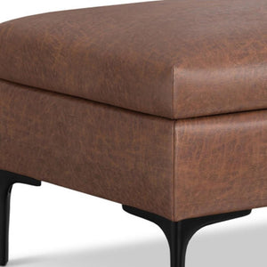 HomeRoots 36" Stylish Black and Brown Upholstery Storage Ottoman - Dual-Purpose Seating and Hidden Organizer 640233