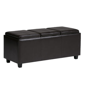 HomeRoots 42" Stylish Dark Brown Upholstered Storage Ottoman - Versatile Seating & Hidden Storage Solution 640234