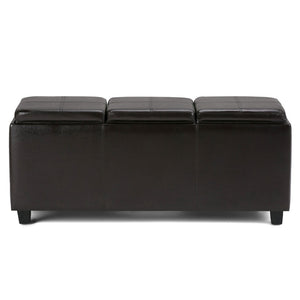 HomeRoots 42" Stylish Dark Brown Upholstered Storage Ottoman - Versatile Seating & Hidden Storage Solution 640234