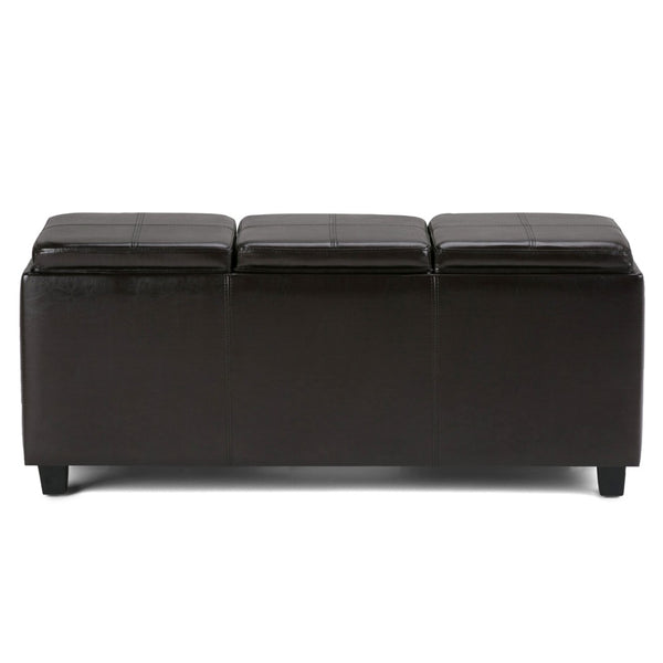 HomeRoots 42" Stylish Dark Brown Upholstered Storage Ottoman - Versatile Seating & Hidden Storage Solution 640234