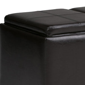 HomeRoots 42" Stylish Dark Brown Upholstered Storage Ottoman - Versatile Seating & Hidden Storage Solution 640234
