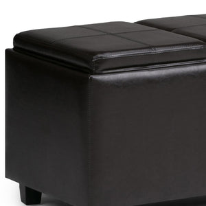 HomeRoots 42" Stylish Dark Brown Upholstered Storage Ottoman - Versatile Seating & Hidden Storage Solution 640234