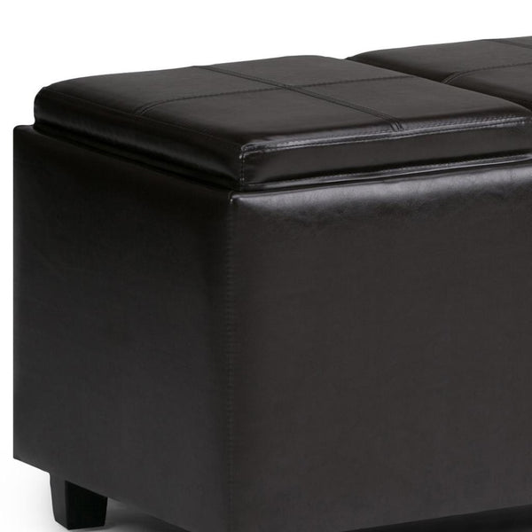 HomeRoots 42" Stylish Dark Brown Upholstered Storage Ottoman - Versatile Seating & Hidden Storage Solution 640234