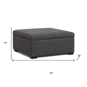 36 Inch Round Storage Ottoman Tufted Upholstered Footrest with Wooden Base for Living Room