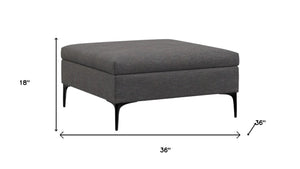 36 Inch Round Storage Ottoman Tufted Upholstered Footrest with Wooden Base for Living Room