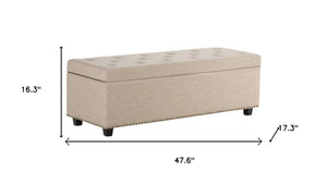 HomeRoots 48" Versatile Dark Brown Upholstered Storage Ottoman - Stylish Seating & Hidden Storage Solution 640239