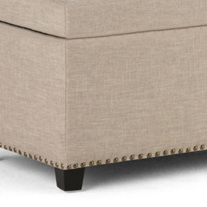HomeRoots 48" Versatile Dark Brown Upholstered Storage Ottoman - Stylish Seating & Hidden Storage Solution 640239