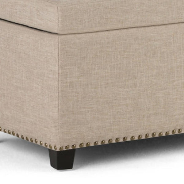 HomeRoots 48" Versatile Dark Brown Upholstered Storage Ottoman - Stylish Seating & Hidden Storage Solution 640239