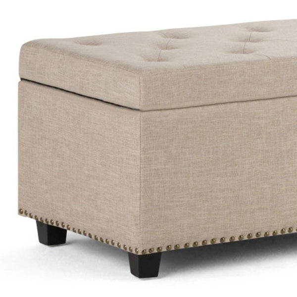 HomeRoots 48" Versatile Dark Brown Upholstered Storage Ottoman - Stylish Seating & Hidden Storage Solution 640239