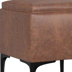 18 Inch Round Storage Ottoman Compact Accent Seat for Living Room or Bedroom Decor