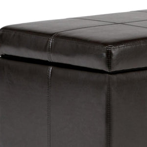 HomeRoots 48" Versatile Dark Brown and Coffee Upholstery Storage Ottoman for Stylish Seating & Organization 640245